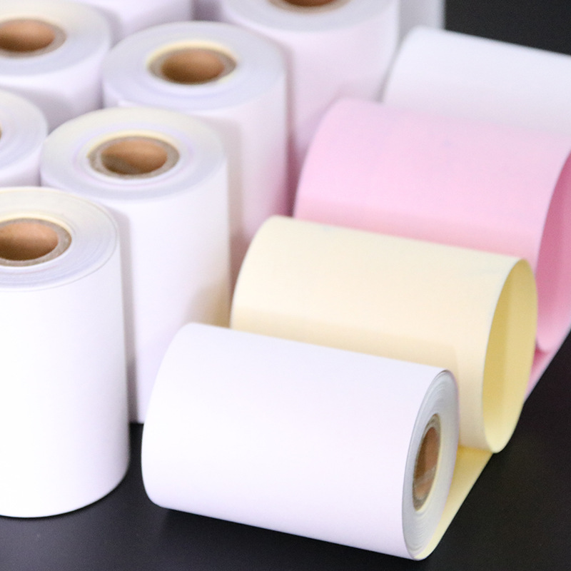 Direct supply from the manufacturer: 75*60 carbonless copy receipt paper, three-layer needle print paper, restaurant small ticket paper