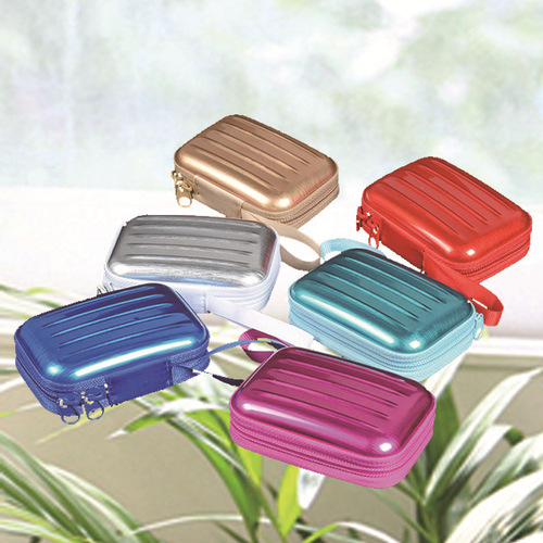 Creative and applicable Las rectangular zipper bag solid color tinplate storage coin purse headphone keychain storage box