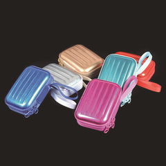 Creative and applicable Las rectangular zipper bag solid color tinplate storage coin purse headphone keychain storage box