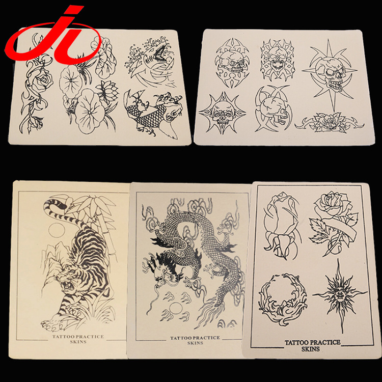 Factory Direct Sales Tattoo Practice Belt Pattern Tattoo Fake Leather Dragon Picture Tiger Picture Skull Picture Fish Flower Picture