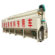 15吨散装饲料运输车 6米8长饲料散装车 23立方散装饲料罐