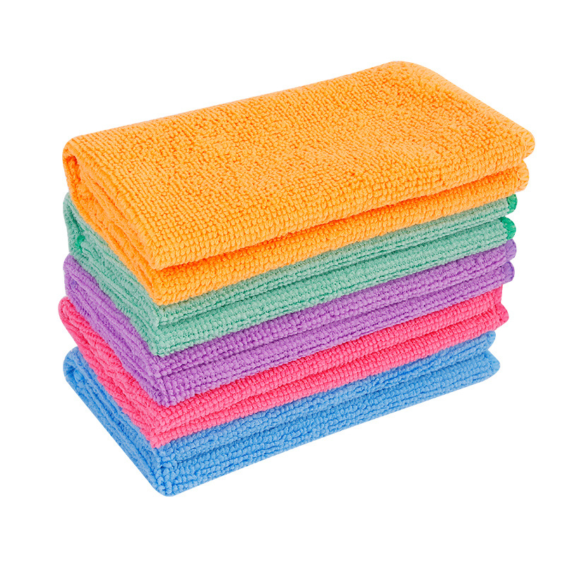Customized microfiber scouring pad multifunctional dishwashing towel five-color cloth soft lint-free hand towel car cloth