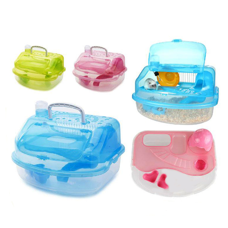 Hamster House Double-Layer Cage with Running Wheel Large Set Breathable Villa Pastoral Transparent Anti-Jailbreak Nest