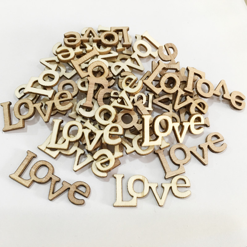 Cross-border Hot 50 a pack of wooden letters decorative LOVE natural wood crafts DIY handmade