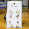 Cute universal earrings from pearl, simple and elegant design, 3 pair