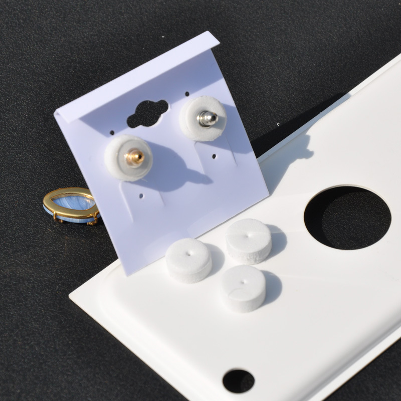 Espárragos espuma blanca anti-aguja Junta curva pendientes joyería material de embalaje bolsa plata esterlina oreja pin estera protectora