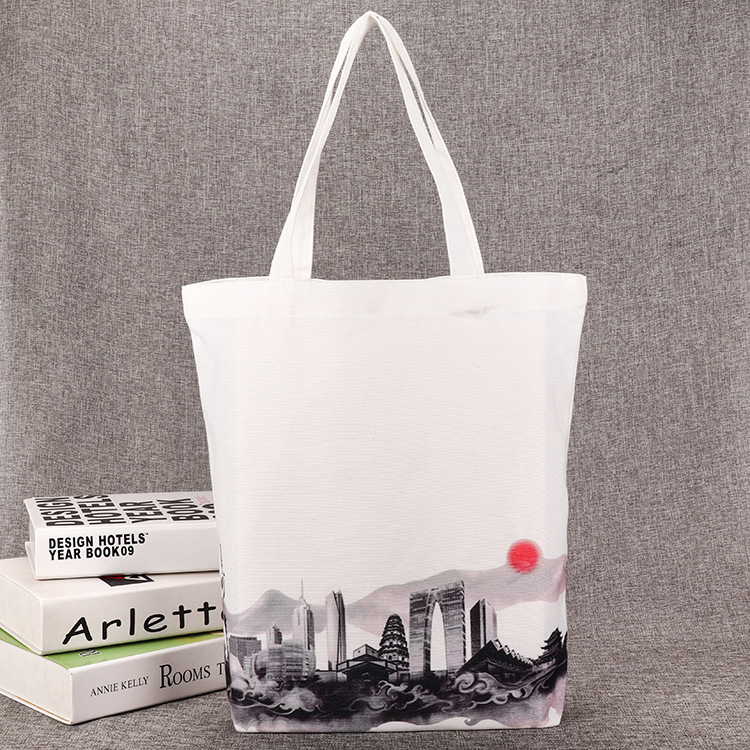 帆布袋logo空白帆布包白色棉布袋束口双肩抽绳袋