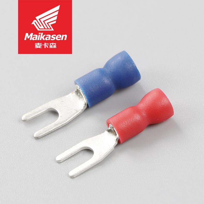 叉型预绝缘端子SVE易进线型接线端头紫铜Y型冷压端子