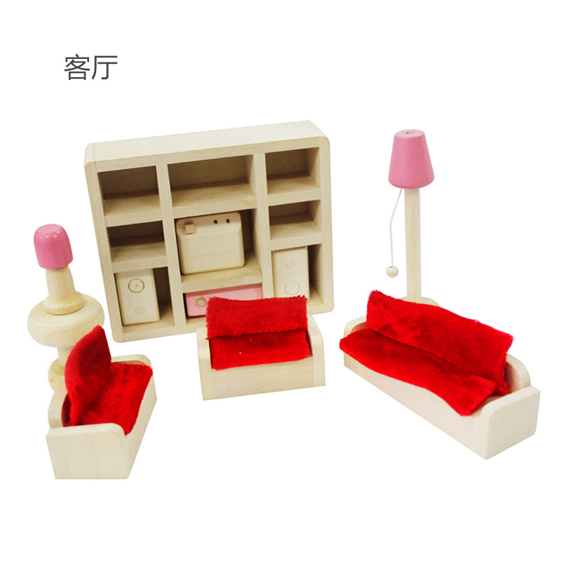 1:12 Dollhouse pequeño muebles simulación mini muebles de madera 6 modelos escena jugar casa Juguetes