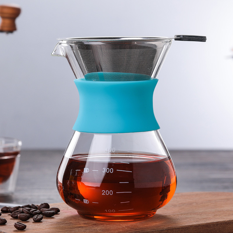 Five Housework Hand-made Coffee Pot Set Household Glass Sharing Pot Drip Hand-made Pot Filter Screen Filter Cup