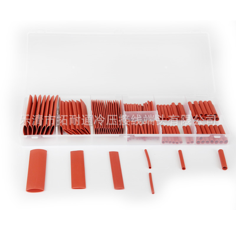 跨境电商 热缩管盒装127pcsB款红色 沃尔2:1H型无卤环保阻燃