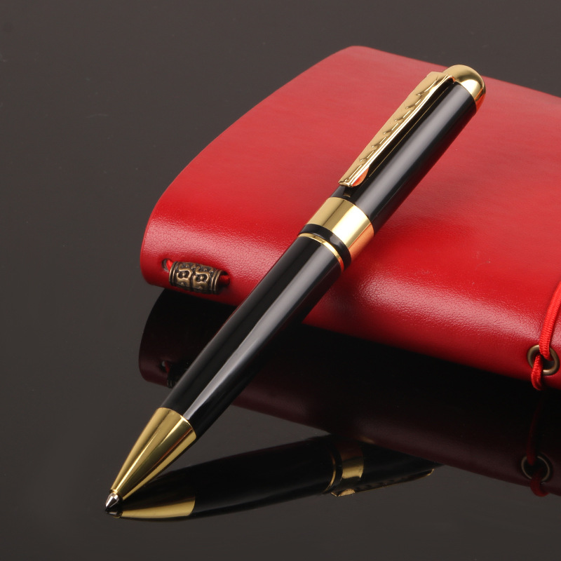 Fábrica al por mayor de metal de acero inoxidable giratorio bolígrafo publicidad creativa regalo pluma impresa LOGO entrega de una sola pieza