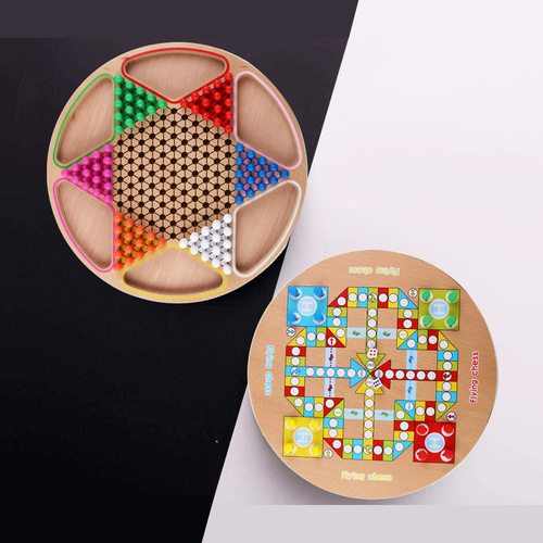Extra Large Backgammon Flying Chess Wooden Two-in-One Checkers Children's Educational Board Game Board Game Toys Wholesale