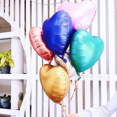 18寸心形金屬色氣球 磨砂五角星星金屬鋁膜氣球 生日派對裝飾氣球