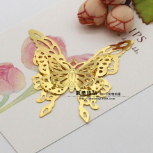 DIY饰品配件 古装头饰材料 70*72mm三层蝴蝶 金色/白K色