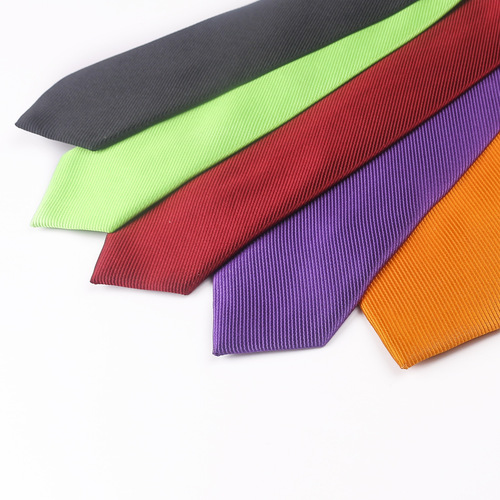 Tie Men's Solid Color Threaded Tie 15 Colors Solid Color Business Wedding Formal Wear 6cm Tie Wholesale