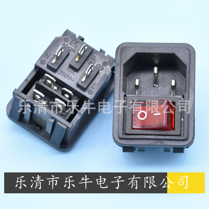 AC电源插座 带开关插座 二合一品字插座 AC-02A 带开关AC插座