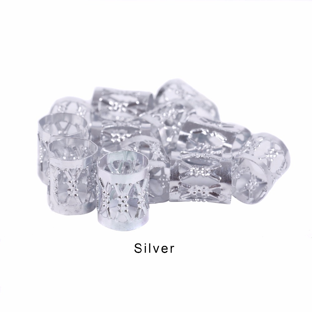 Hueco de aluminio en relieve sucio trenza hebilla sucio trenza pelo extensión anillo pelo trenzado brazalete