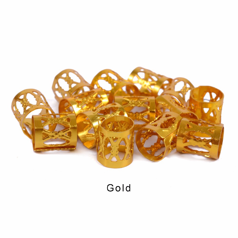 Hueco de aluminio en relieve sucio trenza hebilla sucio trenza pelo extensión anillo pelo trenzado brazalete