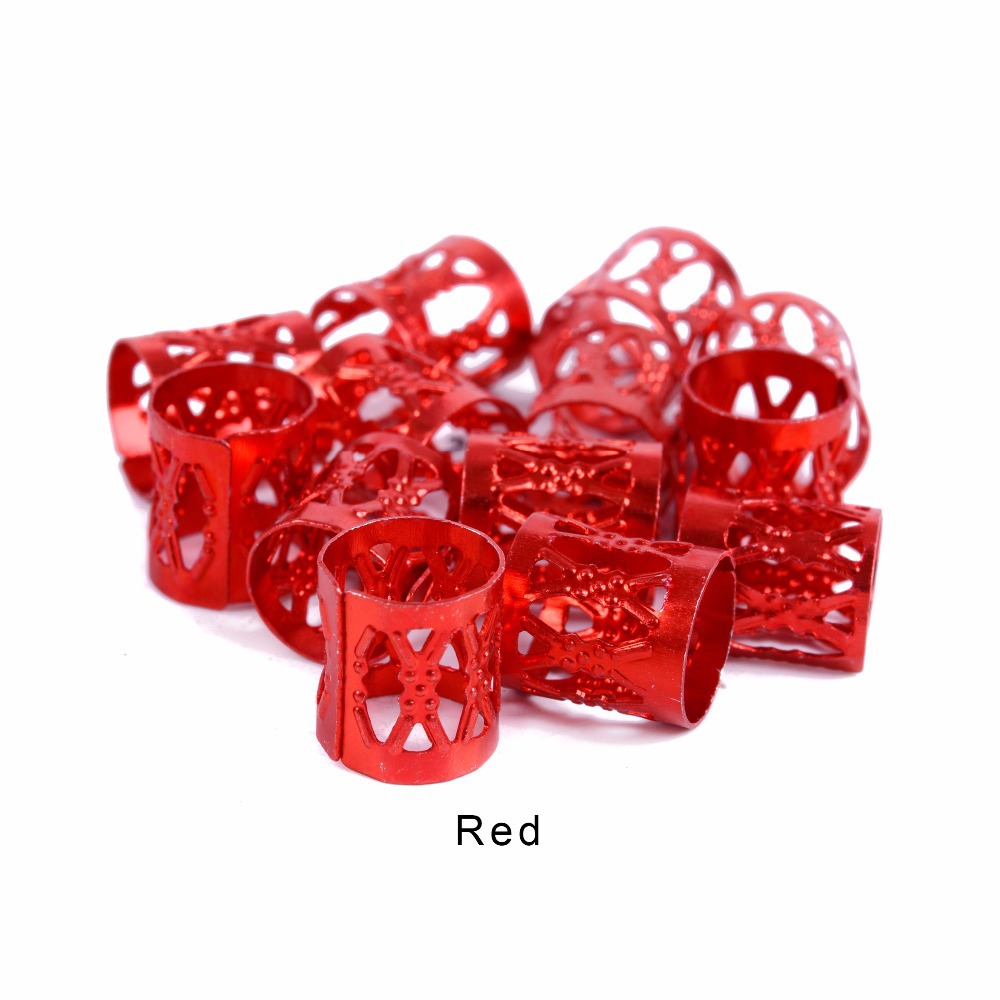 Hueco de aluminio en relieve sucio trenza hebilla sucio trenza pelo extensión anillo pelo trenzado brazalete