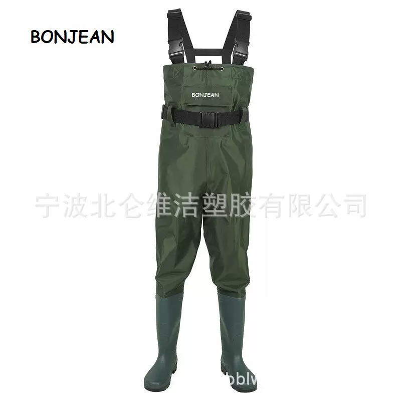 成人下水裤尼龙钓鱼裤超强防水连体钓鱼服轻便加厚半身水皮叉插秧