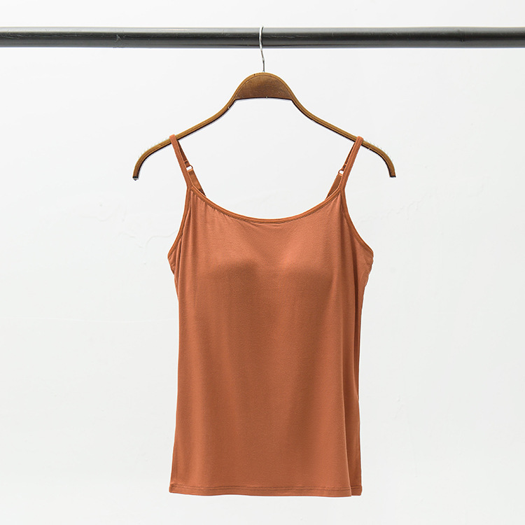 Camisola de color sólido para mujer con almohadillas de sujetador incorporadas, estilo fino, se puede usar como capa interior o exterior, estilo intelectual.
