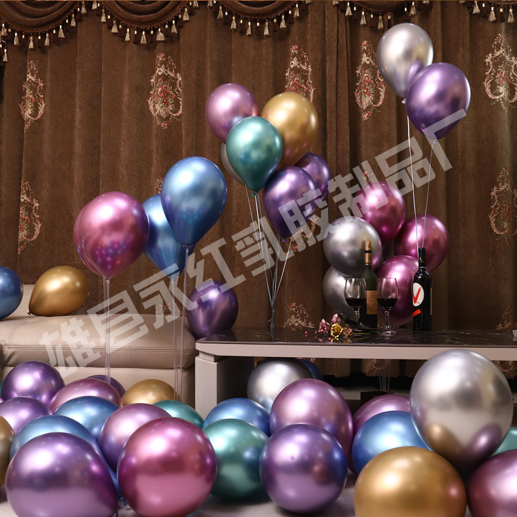 Globo de metal de 12 pulgadas fábrica al por mayor engrosada globo de látex boda decoración de fiesta de cumpleaños globo de la boda