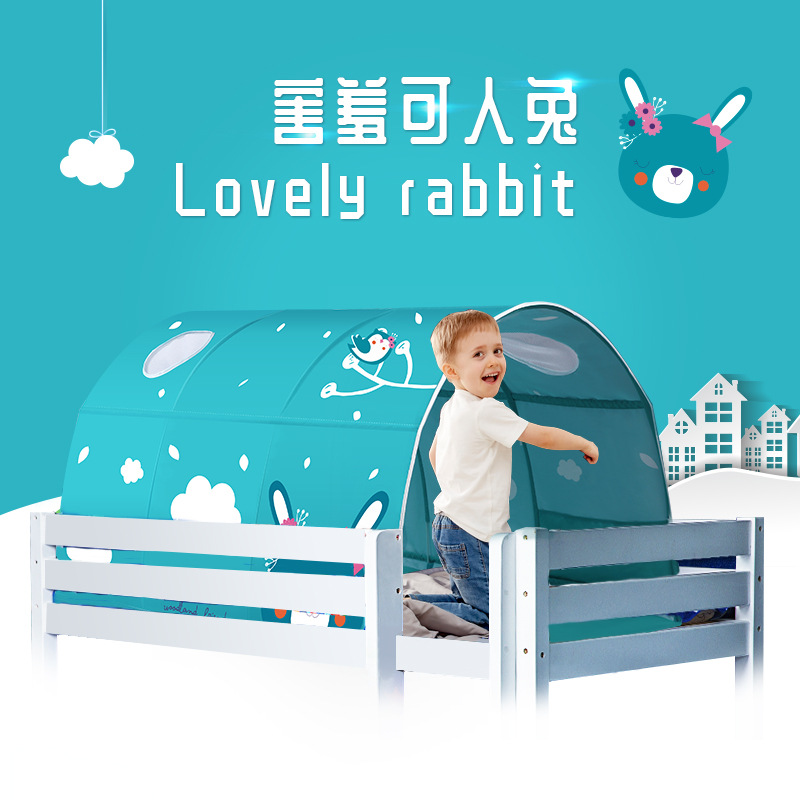 Tienda de cama para niños bebé cama dividida túnel niño juego casa cama con dosel princesa cama cortina juego casa entrega de una pieza