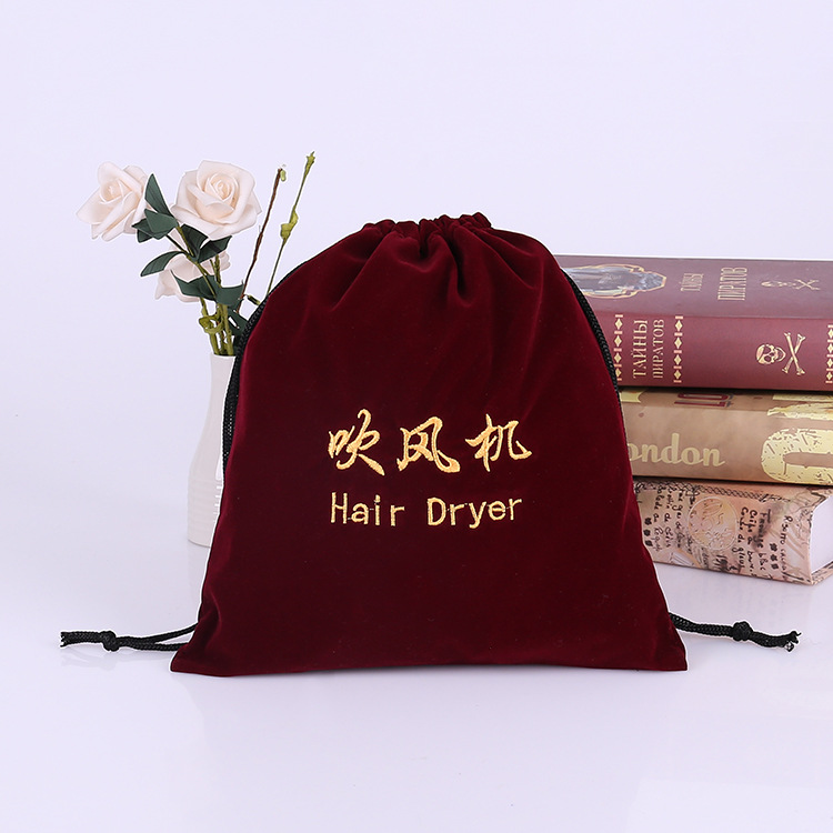 Bolsas de franela al por mayor suministros para hoteles, juegos para secador de pelo, bolsas de tela, bolsillos con cordón, bolsas de almacenamiento de joyería Wenwan, bolsillos con cordón