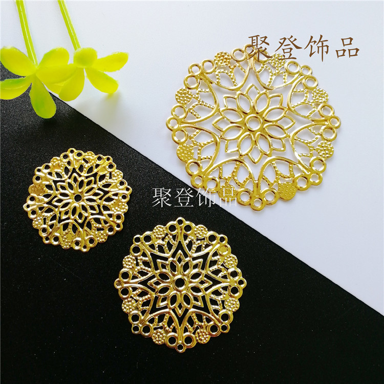 DIY jewelry accessories hollow stamping round 50/35/30mm ancient bride makeup headdress iron flower DIY jewelry accessories hollow stamping round 50/35/30mm ancient bride makeup headdress iron flower