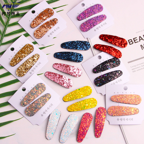 Korean version of the new European and American oval sequin bb clip sequin hair clip children's hair clip fashion bangs clip hair accessories