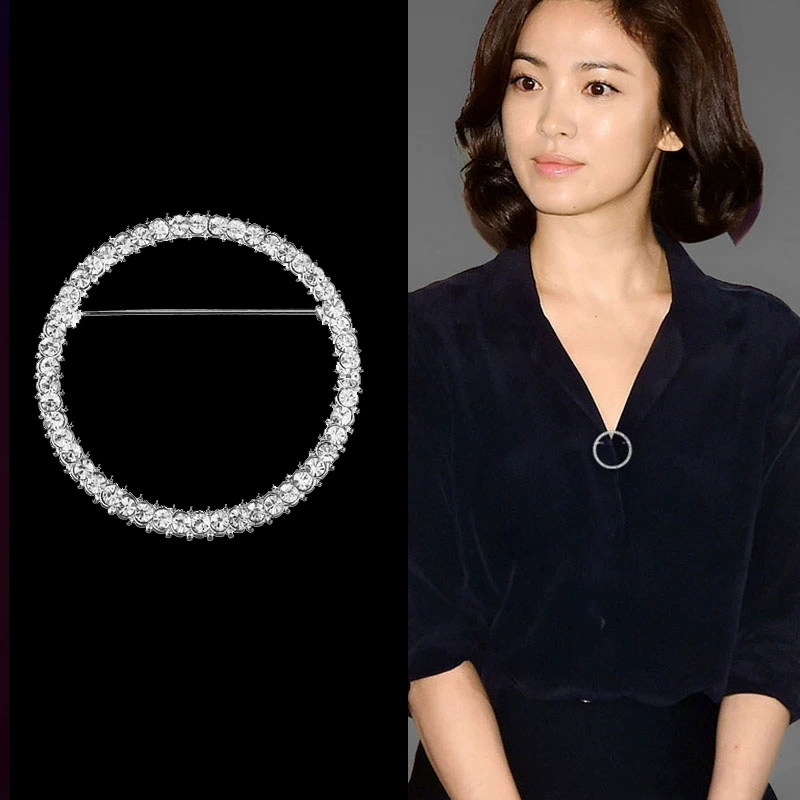 Yida Прямая поставка с фабрики в Корейском стиле простая весенне-летняя круглая брошь булавка для корсажа шаль Пряжка для кардигана аксессуары для женщин