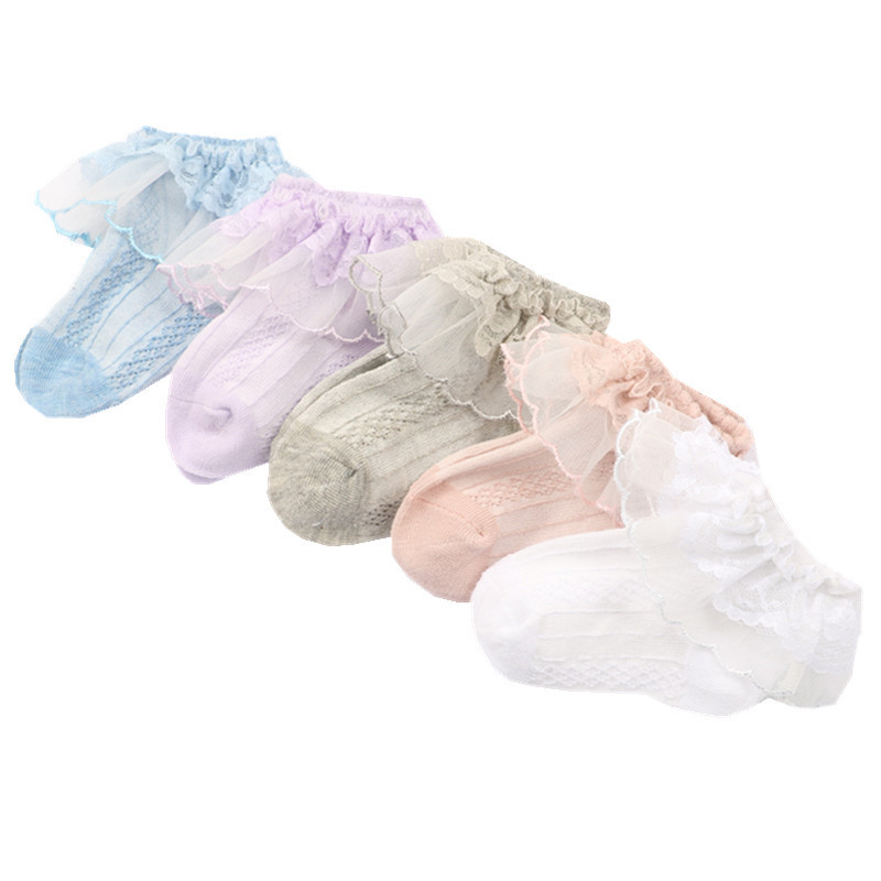 Calcetines para niños, calcetines finos de primavera, otoño y verano, calcetines de princesa para niñas, calcetines de malla para niños, calcetines de algodón para bebés, transpirables, absorbentes del sudor para niños pequeños