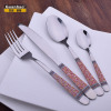 Factory spot Creative High -temperature burned chrysanthemum stainless steel series tableware single packaging or tableware set