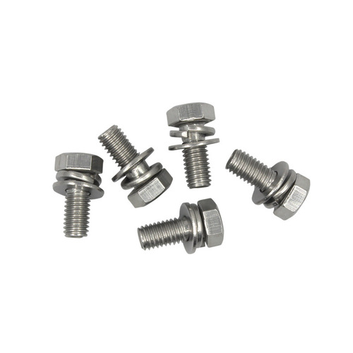 Stainless steel hex head bolts for wholesale GB9074 73204 external hex flat spring washers combined screws M5 M6 M8