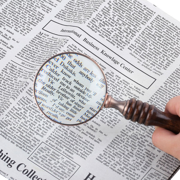 Classic retro handheld magnifying glass ebony sandalwood
