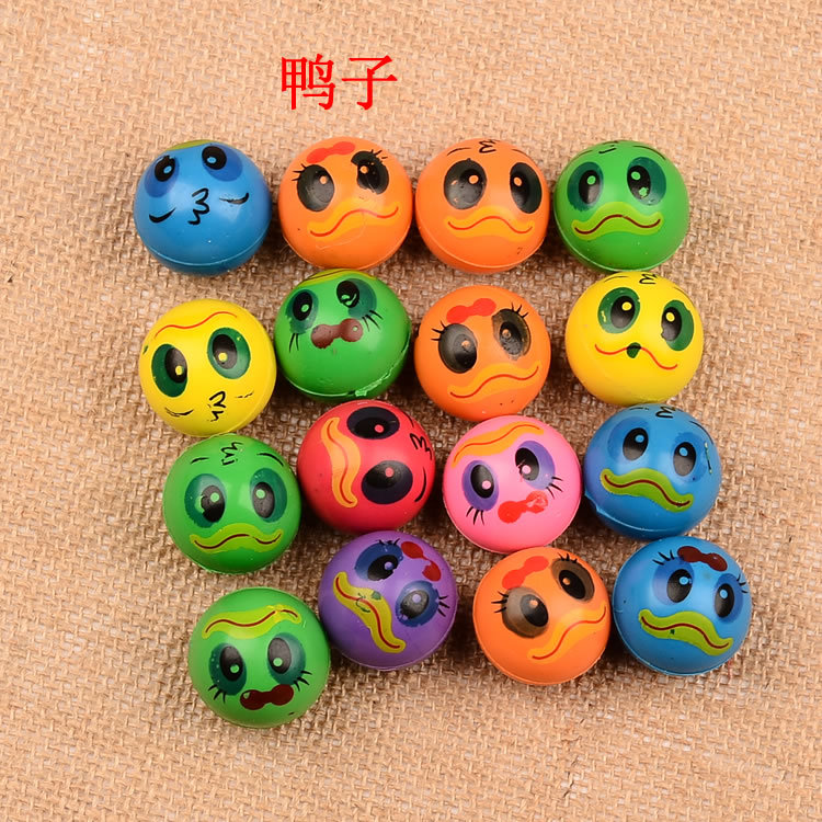 橡胶实心弹力球32mm 新款唐鸭子弹跳球 1元扭蛋机蹦蹦球儿童乐园