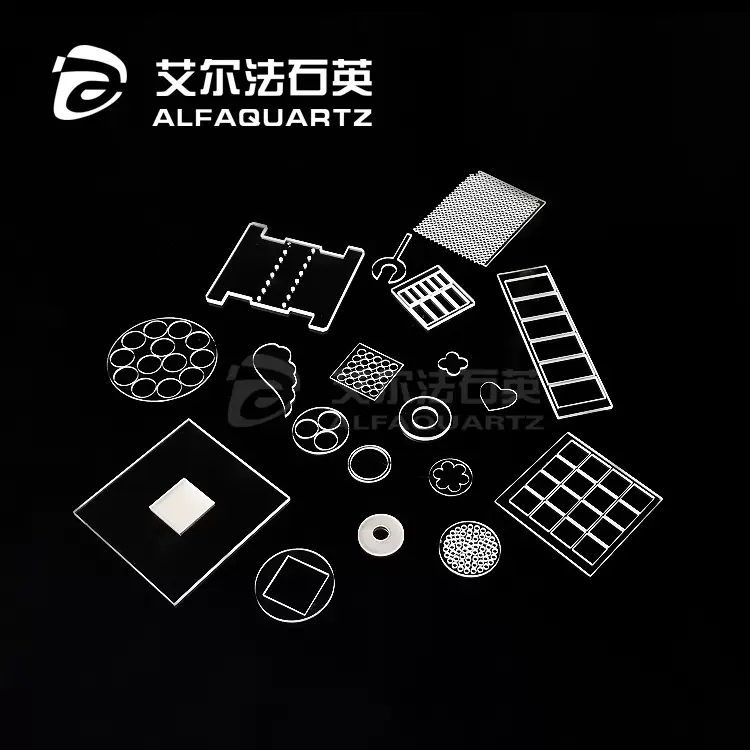 石英玻璃片耐高温高透光开槽打孔激光精密微孔异形片定制加工耐热