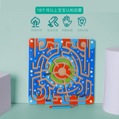 Children's Magnetic Writing Maze Ball Rolling Table Game, Maze Flight Chess Dual-Sided Magnetic Toy