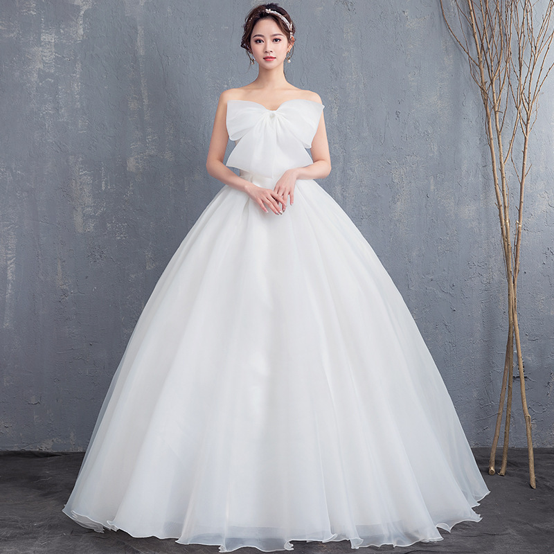Vestido de novia sin tirantes, nuevo estilo 2026 para novias, de cintura alta, elegante, adelgazante, largo hasta el suelo, blanco, estilo forestal, súper mágico.