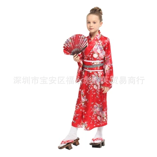 万圣节儿童女款日本和服化妆舞会演出服学校话剧活动舞台表演服