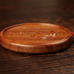 Green sandalwood small mirror wholesale portable makeup mirror portable vanity mirror natural sandalwood mirror ancient style carving gift