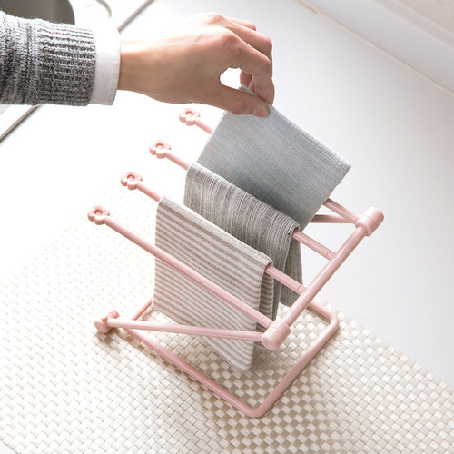 Foldable plastic towel rack kitchen storage sink rag rack vertical countertop foldable rag rack