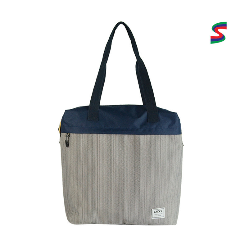 贵州森雍手袋牛津布拼接麻料手提袋印字logo 培训班资料袋帆布袋