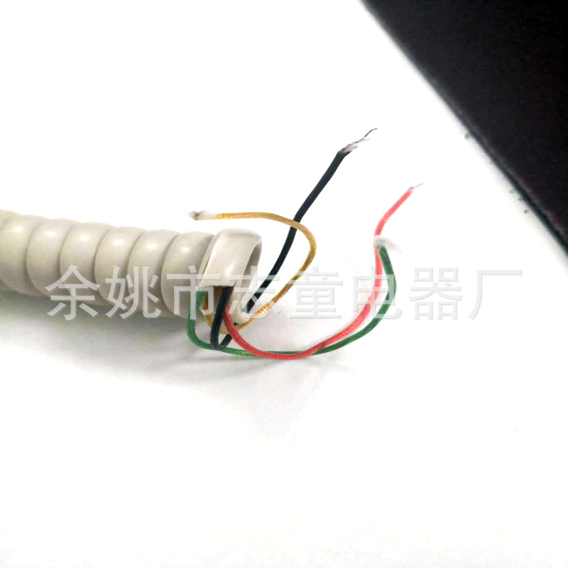 厂家批量直销4-6芯扁护套平行绕包屏蔽TPU电话座机螺旋弹簧弹弓线