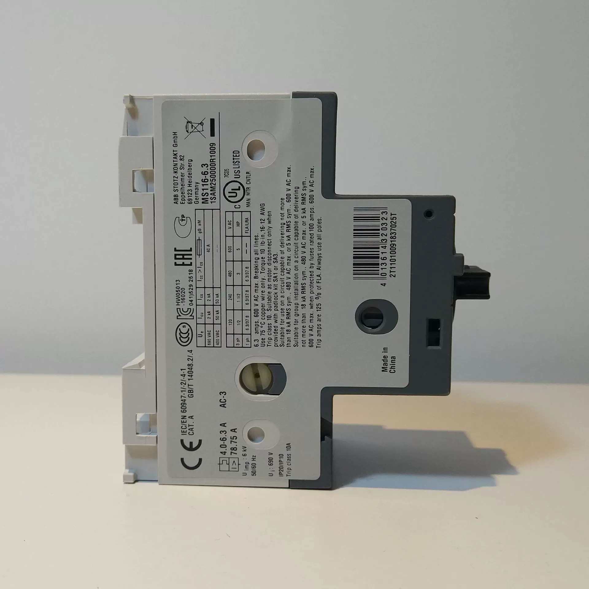 ABB MS116 серия выключатель защиты двигателя электродвигатель защита новый оригинальный оригинальный подлинный