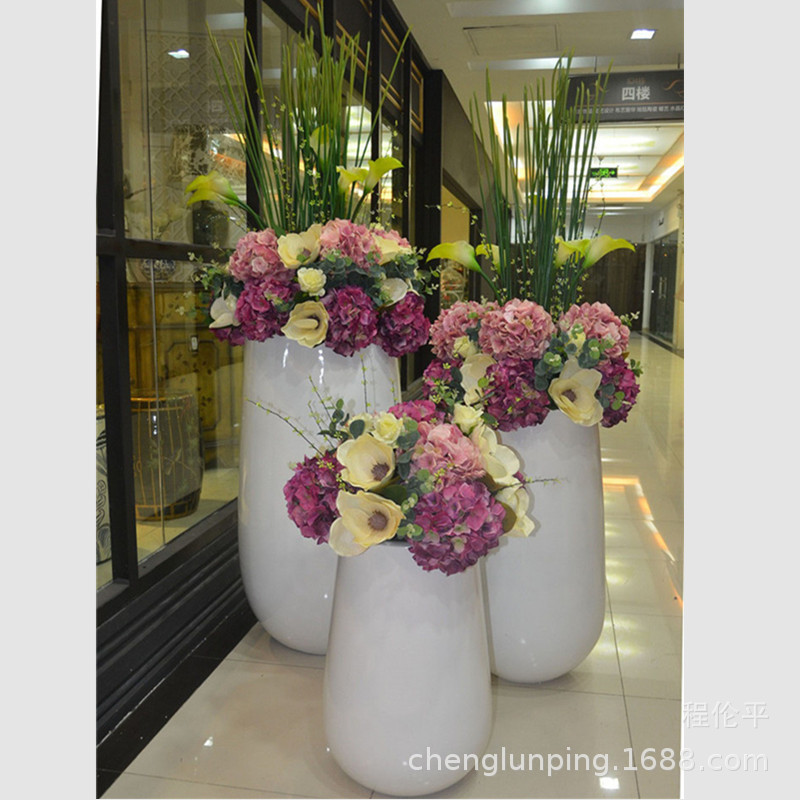 Casual Bedroom Magnesium Oxide Fiberglass Flower Pot Flower Pot Flower Pot Shopping Mall Living Room Home Garden Airport Floor Vase