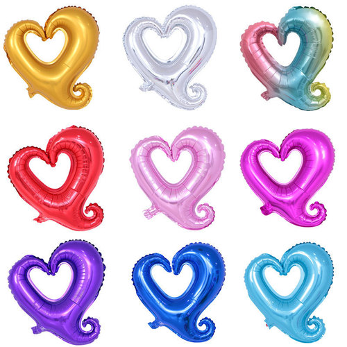 18-inch Hook Heart Aluminum Foil Balloon for Wedding and Party Decoration, Bulk Supply
