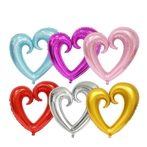 18-inch Hook Heart Aluminum Foil Balloon for Wedding and Party Decoration, Bulk Supply