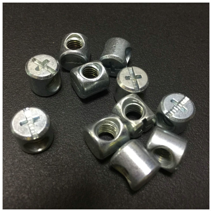 厂家批发 锌合金6*12 十字横孔螺母 连接件紧固件家具配件